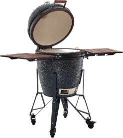 The Bastard Keramikgrill Classic Large - Complete - Schwarz Glänzend - Modell 2023 -Küchengrill Angebote Bastard Grill Large Complete Deckel offen BC201