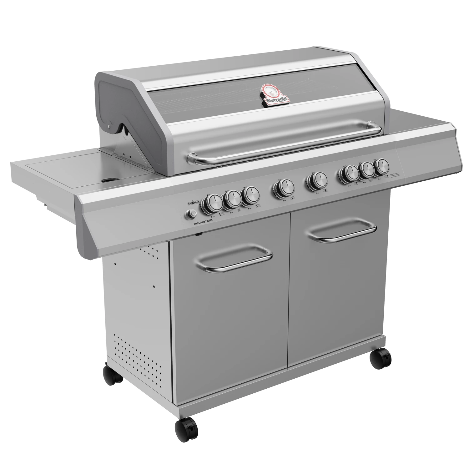 Grillfürst G621G 6-Brenner Edelstahl-Gasgrill - Eintracht Frankfurt Edition - Gusseisenroste