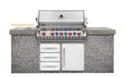Napoleon Prestige Pro 665-3 Edelstahl Einbaugrill Erdgas - Inkl. Drehspieß - Modell 2023 -Küchengrill Angebote Napoelon Prestige Pro 665 Einbaugrill Montagebeispiel