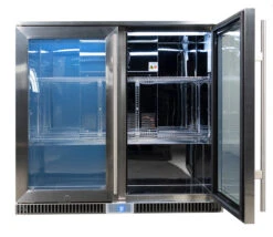 Napoleon Outdoor - Kühlschrank, 210 Liter, 2-türig Mit Doppelverglasung Und LED Beleuchtung - Wasserdicht Nach IP24 -Küchengrill Angebote Napoleon Outdoor Kueche Kuehlschrank leer Tuer offen rechts