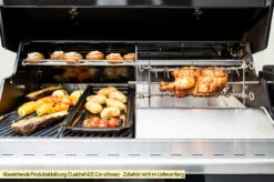 Outdoorchef Dualchef S 425 G Edelstahl Gasgrill Mit Seitenkocher + BLAZING ZONE Infrarotbrenner 35 Outdoorchef Dualchef S 425 G Edelstahl Gasgrill Mit Seitenkocher + BLAZING ZONE Infrarotbrenner -Küchengrill Angebote Outdoorchef Dualchef S 425 G Zone Divider Drehspiess