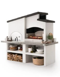 Palazzetti Grillkamin New Zealand 2 Mit Pizzaofen Inkl. Montagematerial -Küchengrill Angebote Palazzetti Grillkamin New Zealand 2