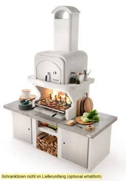 Palazzetti Grillkamin Pamplona Mit Pizzaofen Inkl. Montagematerial -Küchengrill Angebote Palazzetti Grillkamin Pamplona mit Tueren Beispiel
