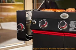 Rösle Videro G3-S VARIO+ Schwarz Gasgrill - FC Bayern Edition -Küchengrill Angebote Roesle FC Bayern Grill Videro G3 S klappbare Seitenablage 1
