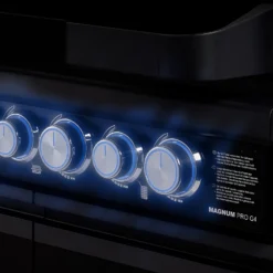 Rösle Gasgrill Magnum PRO G4-S - X-DEAL Inkl. Abdeckhaube, Gusseisen Grillplatte Und Drehspieß - Modell 2023 -Küchengrill Angebote Roesle Magnum Pro G4 S Drehregler beleuchtet