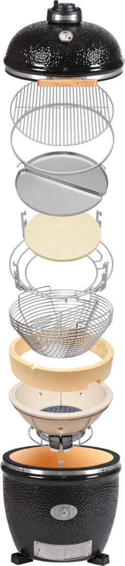 Monolith Grill CLASSIC BBQ GURU - PRO-Serie 1.0 Schwarz - MIT Gestell Und Seitentischen -Küchengrill Angebote monolith pro serie aufbau 1